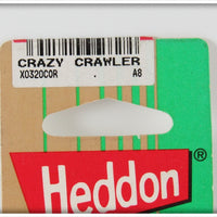 Heddon Orange Red Wings Tiny Crazy Crawler On Card