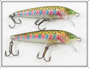 Rapala Natural Rainbow Trout Floating Minnow Lure Pair