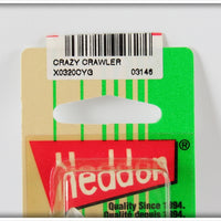 Heddon Yellow Green Wings Tiny Crazy Crawler On Card