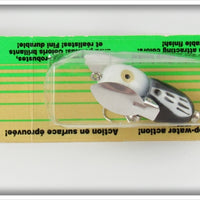 Heddon Black White Head Tiny Crazy Crawler Lure On Card 