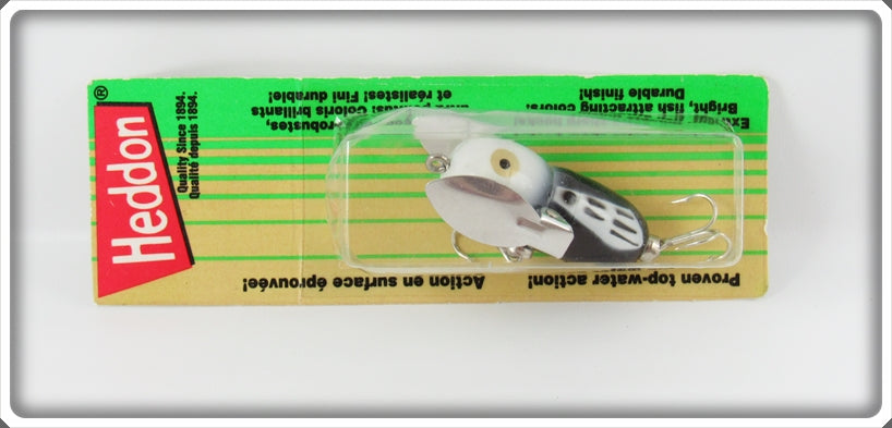 Heddon Black White Head Tiny Crazy Crawler Lure On Card 
