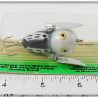 Heddon Black White Head Tiny Crazy Crawler On Card