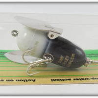 Heddon Black White Head Tiny Crazy Crawler On Card
