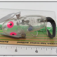 Heddon Clear Pink Eyes With Dice Crazy Crawler Mouse On Card