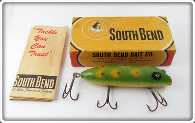 Vintage South Bend Frog Spot Bass Oreno Lure In Box 973 F