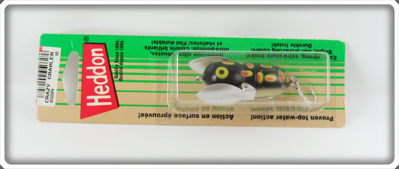 Heddon Glo Black Frog Tiny Crazy Crawler Lure On Card 