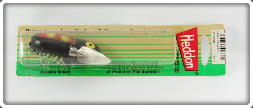 Heddon Black Red Wings Crazy Crawler Lure On Card 