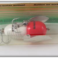Heddon Red & White Shore Tiny Crazy Crawler On Card