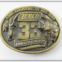 Vintage Zebco 33rd Anniversary 1955-1988 Belt Buckle 