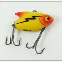 Vintage Heddon Yellow Black Lightning Bolt Sonic Lure