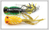 Arbogast Fire Tiger & Yellow Shore Hula Popper Pair