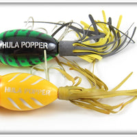 Arbogast Fire Tiger & Yellow Shore Hula Popper Pair