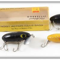 Arbogast Black & Yellow Shore Jitterbug Lure Lot With One Box 