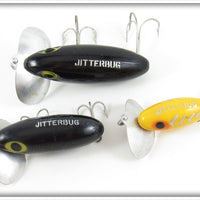 Arbogast Black & Yellow Shore Jitterbug Lot With One Box