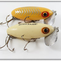 Arbogast Luminous & Yellow Silver Ribs Jitterbug Lure Pair 
