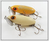 Arbogast Luminous & Yellow Silver Ribs Jitterbug Pair