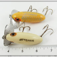 Arbogast Luminous & Yellow Silver Ribs Jitterbug Pair