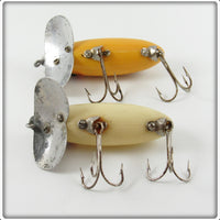 Arbogast Luminous & Yellow Silver Ribs Jitterbug Pair