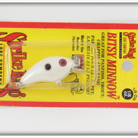 Strike King White Bitsy Minnow Lure On Card