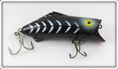 Vintage Whopper Stopper Black White Ribs Throbber Lure