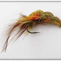 Vintage Deer Hair Green & Orange Fly Rod Crawdad Lure