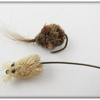 Deer Hair Brown & White Fly Rod Mouse Pair