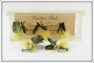 Vintage Feather Fads Fly Earrings & Hat Pins Set In Box