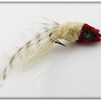 Vintage Deer Hair Red & White Fly Rod Bug Lure 