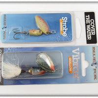 Blue Fox Strobe Spinner & Vibrax Shallow Lure Pair On Cards