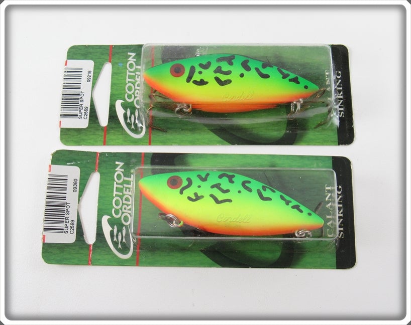 Cotton Cordell Firetiger Super Spot Lure Pair On Cards