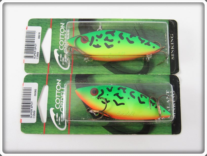 Cotton Cordell Firetiger Super Spot Lure Pair On Cards 