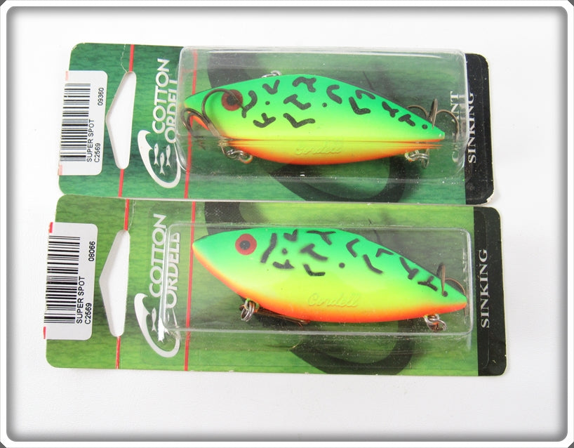 Cotton Cordell Firetiger Super Spot Lure Pair On Cards 