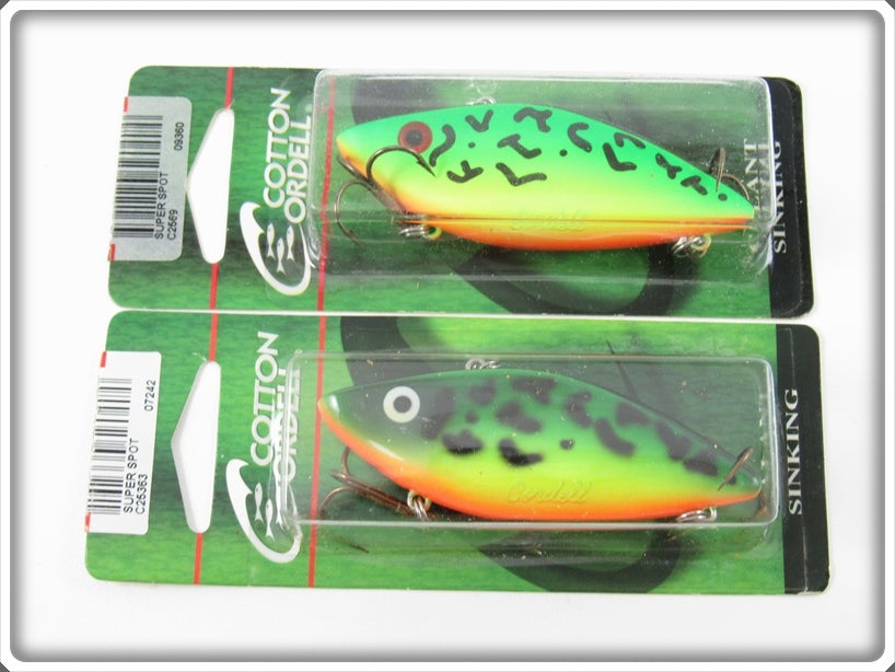 Cotton Cordell Firetiger Super Spot Lure Pair On Cards