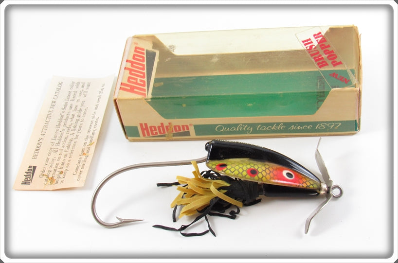 Vintage Heddon Cream Dace Brush Popper Lure In Box For Sale