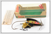 Vintage Heddon Cream Dace Brush Popper Lure In Box 