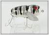Heddon Grey & Black Striped Crazy Crawler Lure