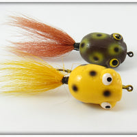 Vintage Weber Yellow & Green Dylite Spinning Frog Lure Pair