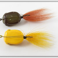 Weber Yellow & Green Dylite Spinning Frog Pair