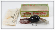 Vintage Creek Chub Solid Black Plastic Dingbat Lure In Box 