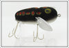 Vintage Heddon Flocked Black Frog Crazy Crawler Lure