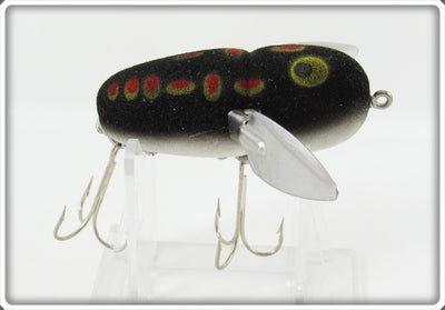 Vintage Heddon Flocked Black Frog Crazy Crawler Lure