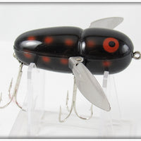 Vintage Heddon Black With Red Spots Crazy Crawler Lure