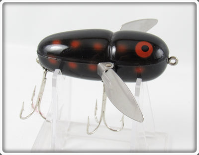 Vintage Heddon Black With Red Spots Crazy Crawler Lure