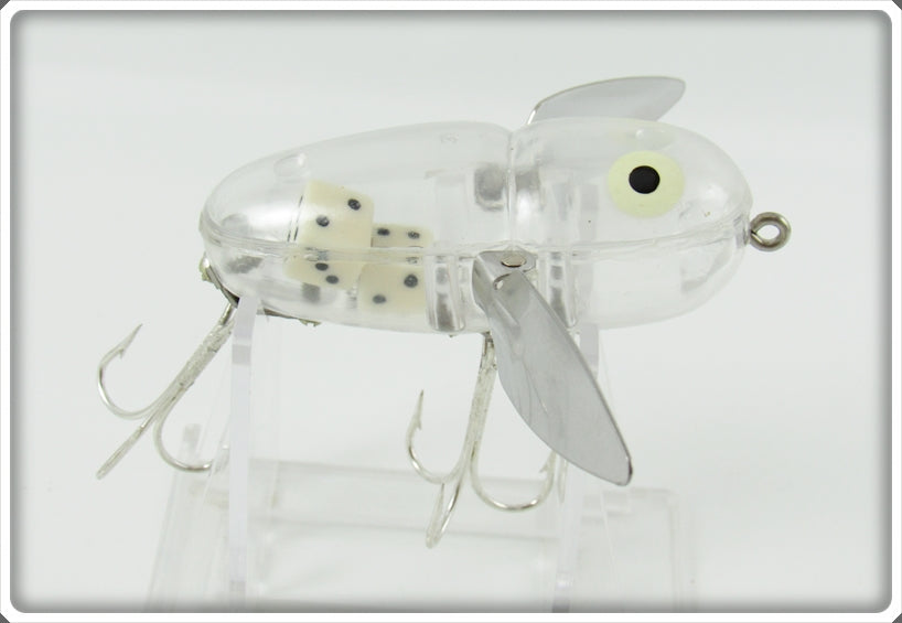 Vintage Heddon Clear With Dice Crazy Crawler Lure
