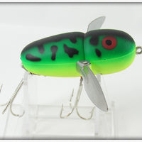 Vintage Heddon Fluorescent Green Crawdad Crazy Crawler Lure