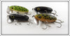 Arbogast Black & Frog Spot Jitterbug Lot Of Four