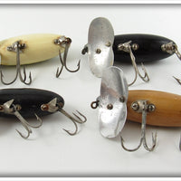 Arbogast Black & Frog Spot Jitterbug Lot Of Four