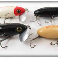 Arbogast White Red Head & Black Jitterbug Lot Of Four Lures