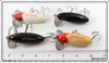 Arbogast White Red Head & Black Jitterbug Lot Of Four
