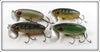 Arbogast Green Scale & Perch Jitterbug Lot Of Four